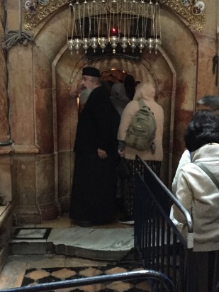 entrance into the tomb where Jesus laid for 3 days before he was raised from the dead