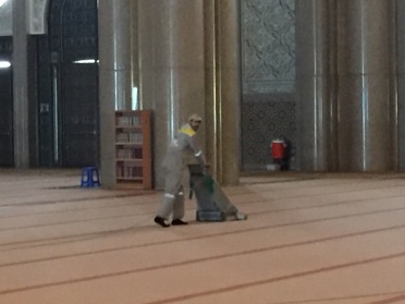 the loneliest job in the mosque, guessing cleaning is a never ending task