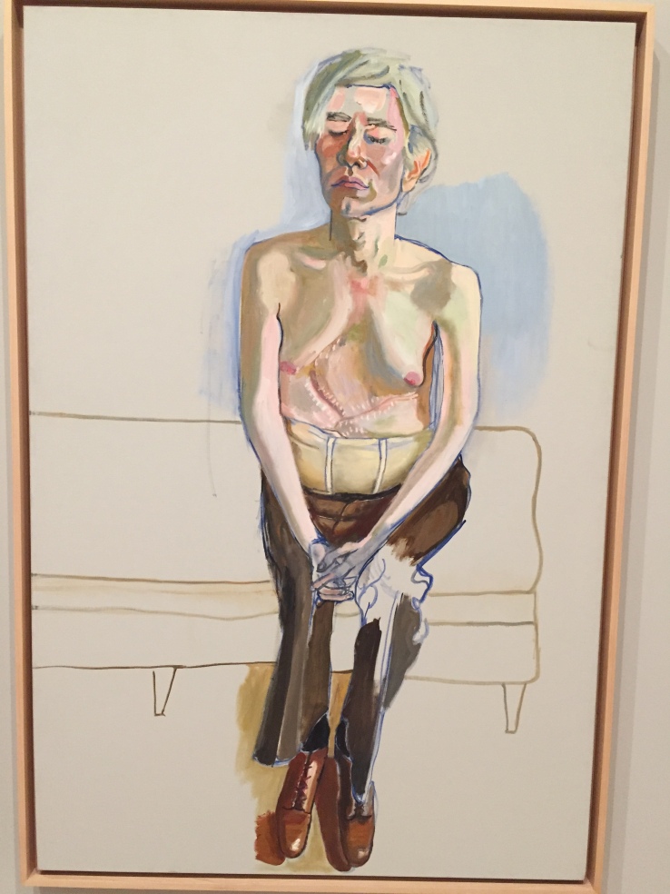 painting of Warhol, very rare as he never showed his scars from a shooting years earlier